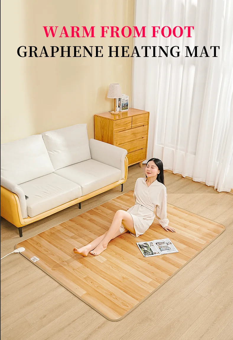 Carbon Fiber 50*100CM Floor Heating Mat Efficient Heating Pad Safety Performance Underfloor Heating Mat For Bedroom