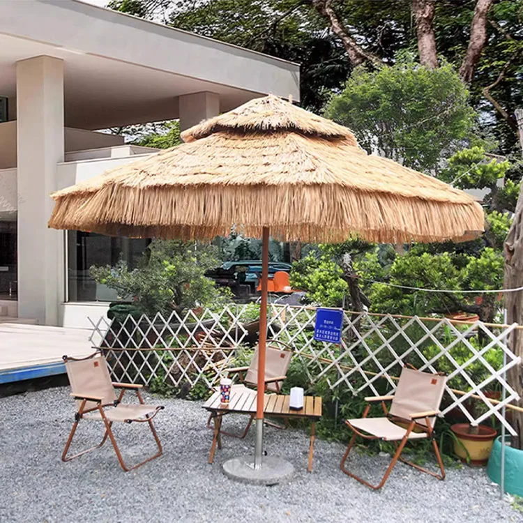 Large Size Umbrella Beach Sun Shade Umbrella Waterproof Hawaiian Hula Beach Umbrella Patio Used Straw PP Material