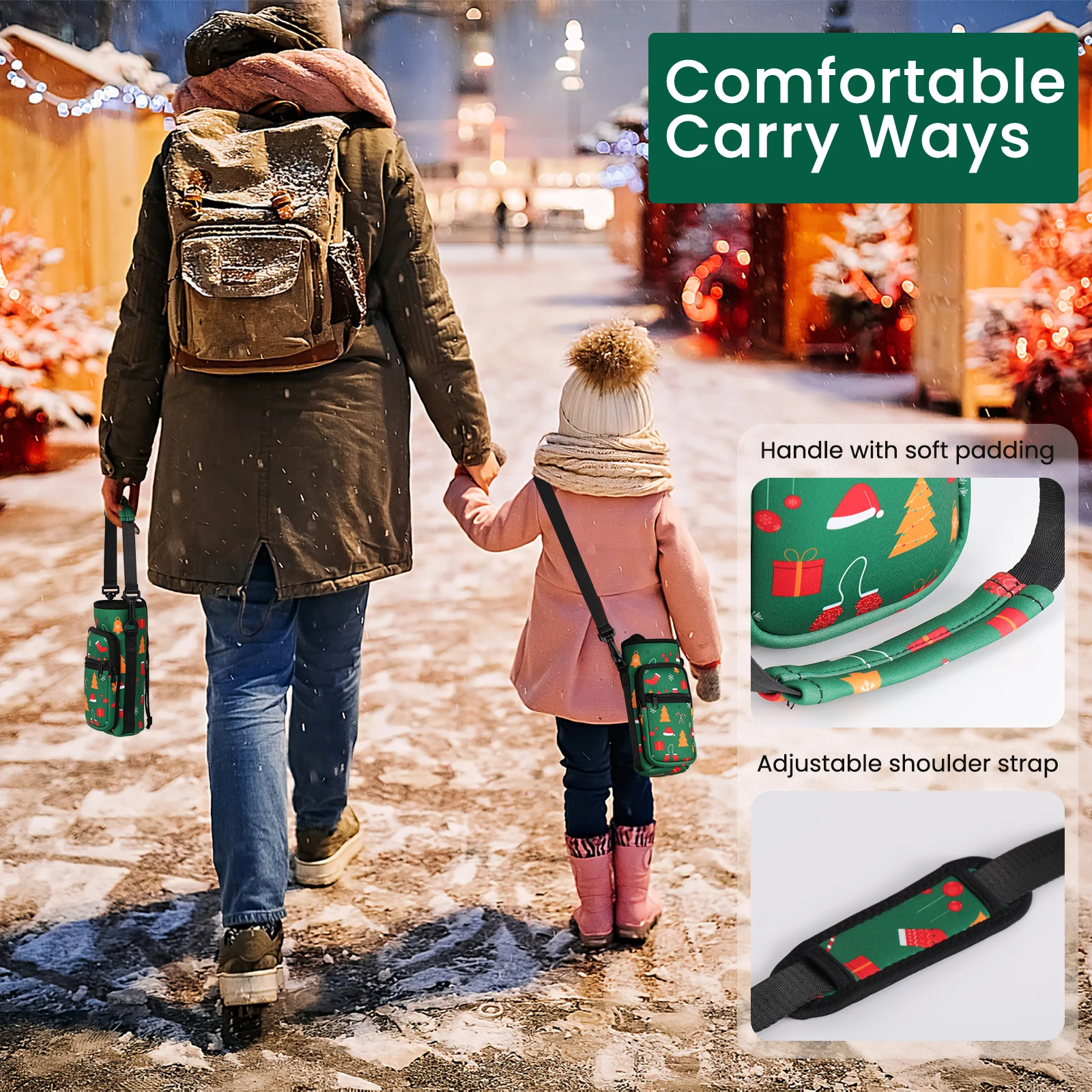 Custom Neoprene Bottle Carrier Adjustable Shoulder Strap Sports Insulated Water Bottle Holder Sling Bag for Hiking water bottle