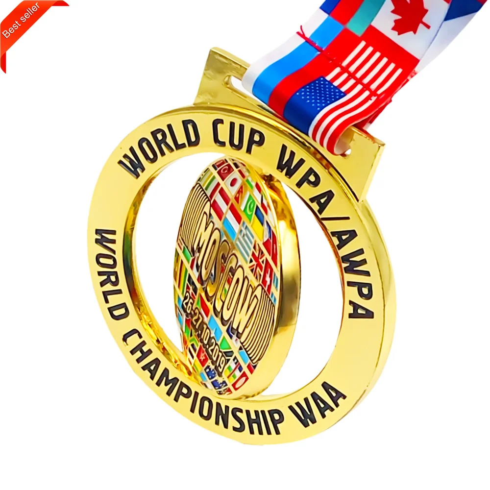 Manufacturer Custom Medal Sublimation Sport Gymnastic Kung Fu Swimming Ironman Spinning Medal Champions League Medal