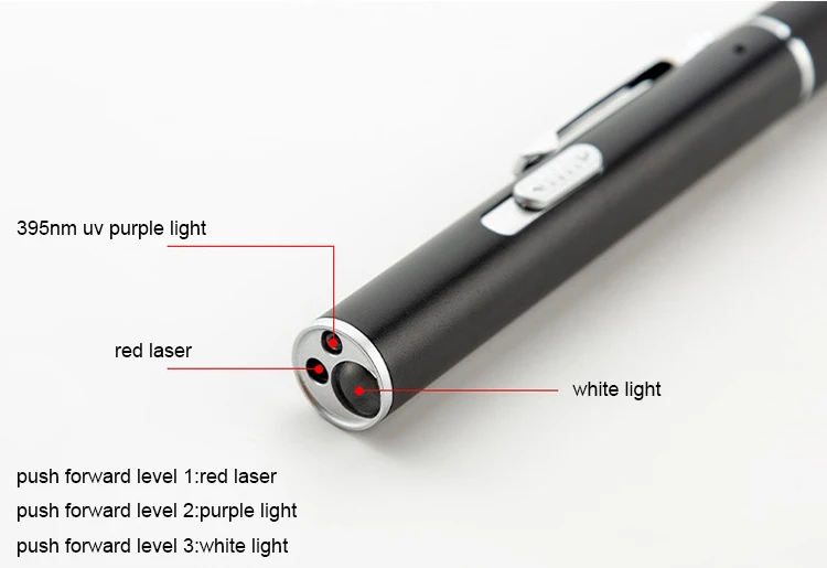 3 in 1 edc laser 395nm uv purple mini slim small dentist doctor medical light usb rechargeable flashlight torch with pen clip