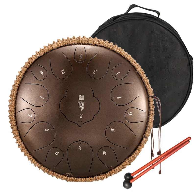 Hluru Carbon Steel Tongue Drum Professional Musical Instruments Sale 6-inch 11 Notes Handpan Percussion Drum Kits THY11
