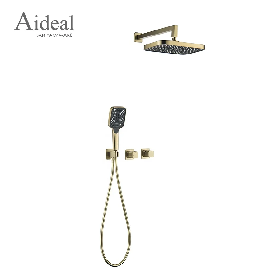 Modern style concealed two function cool square design 10 inch large shower head shower mixer system