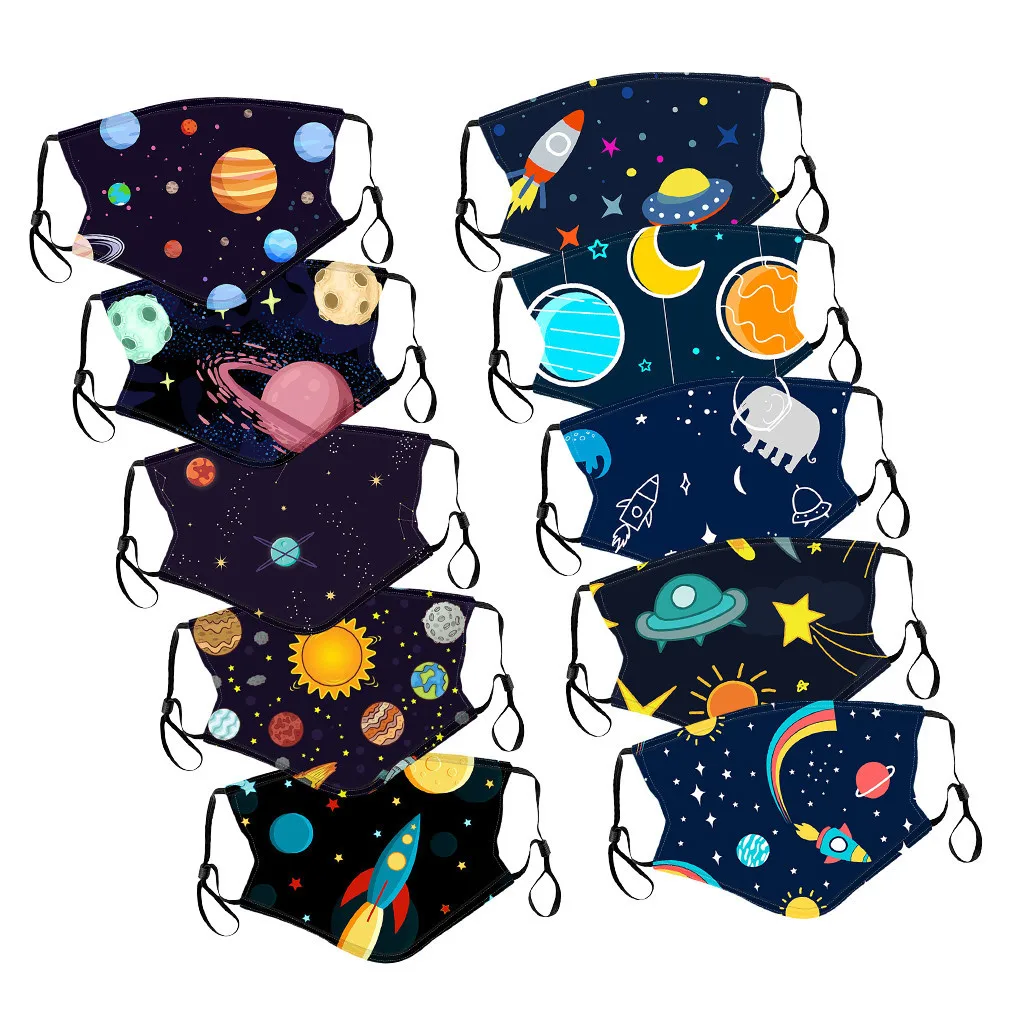 Adjustable earloop washable breathable cotton face fitting fabric kids face mask for children