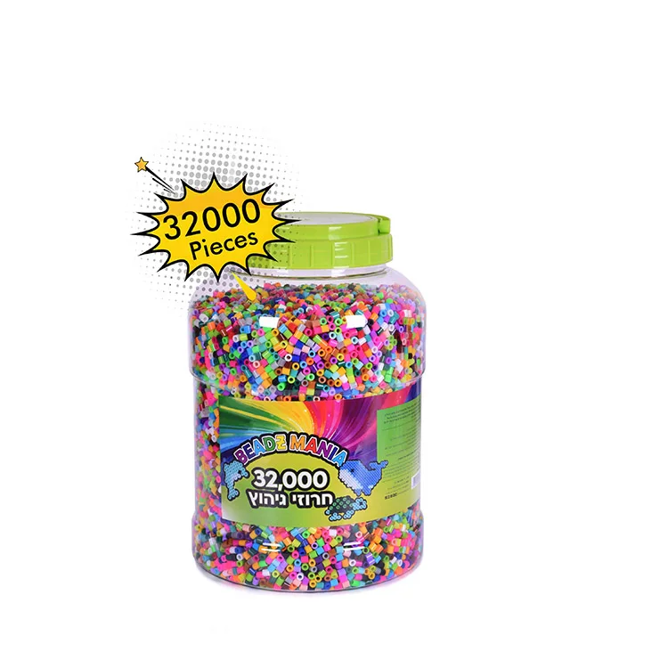 5mm Wholesale Big Bucket Bulk 32000Pieces Perler Beads Craft Pattern Pegboard Fuse Hama Beads Animal Kit For Kids