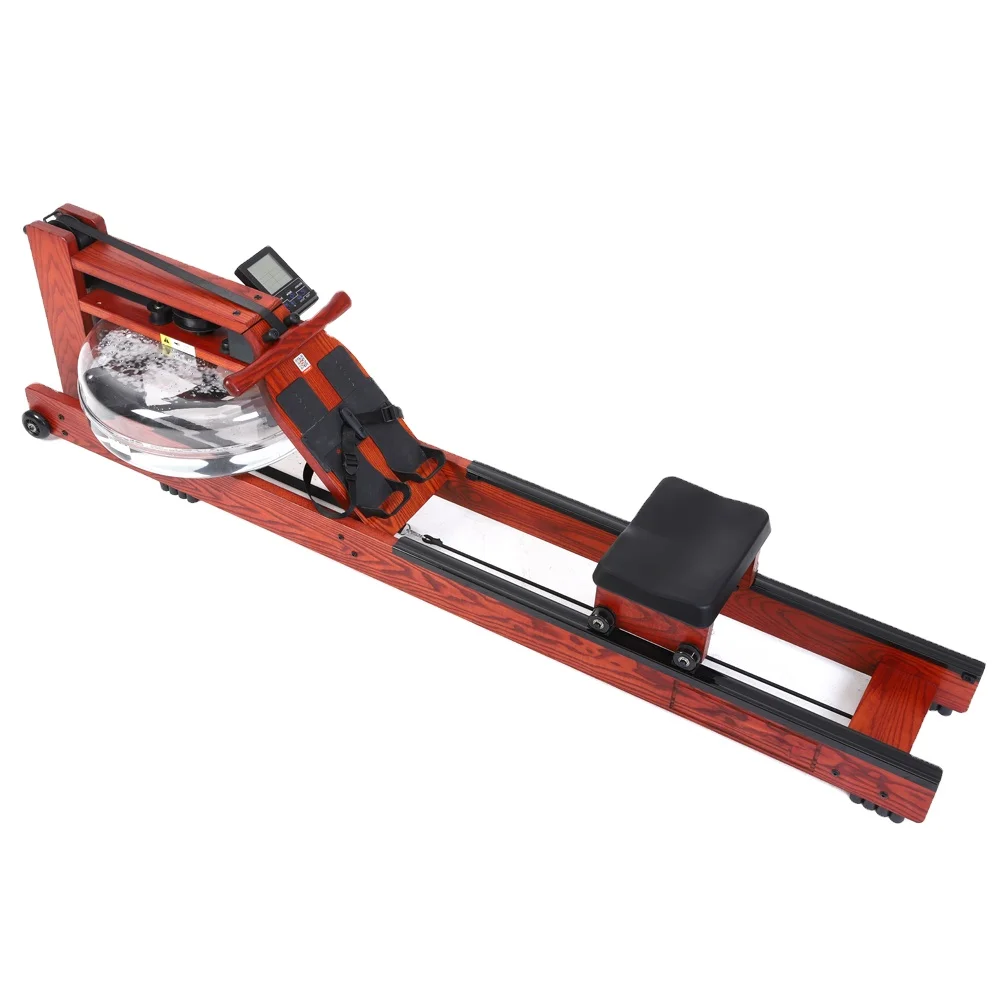 home gym rowing machine rowing exercise machine water resistance rower machine wood