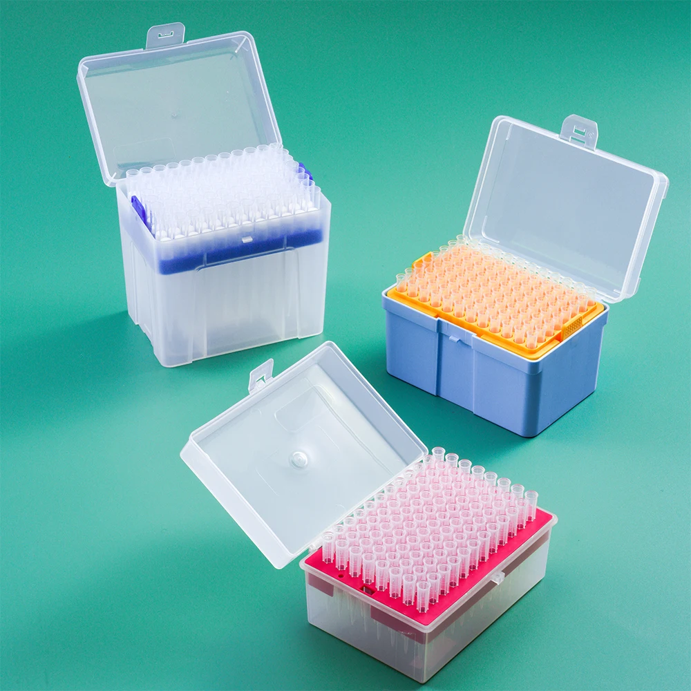 Laboratory Disposable Sterile filter pipette tips 100-1000ul pipette tip box 96 pcs pipettes tips for automatic