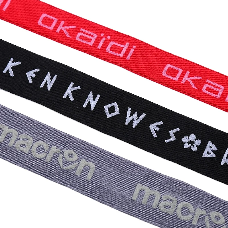 Manufacturers custom computer blended flower gray jacquard elastic belt nylon spandex belt yoga waist letter elastic belt