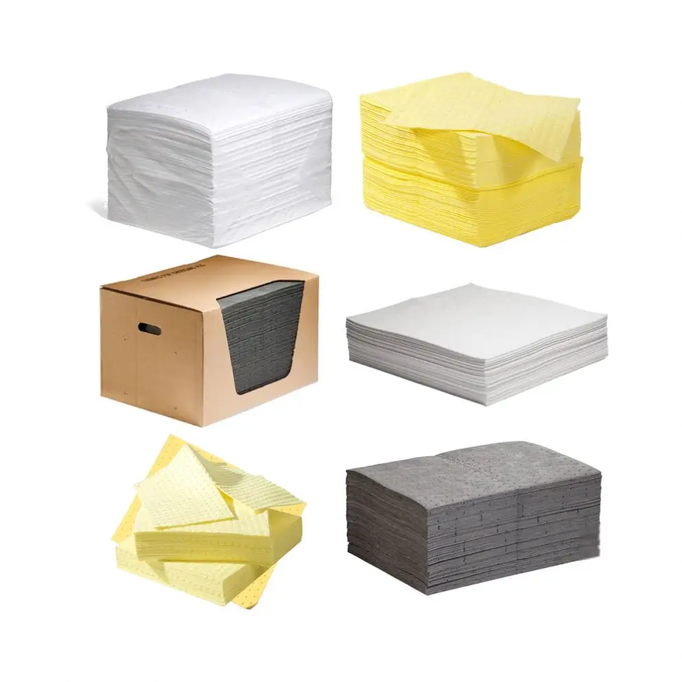 Universal Absorbent Oil Spill Control Medical Liquid Mat Containment Made Of Polypropylene Fiber With Woven Fabric For Pad