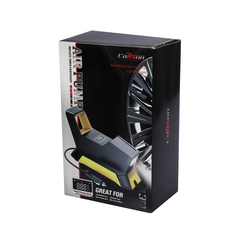 CARSUN 100w Portable Car Air Pump Tyre Compressor Pressure Inflator Accessoire Voiture Black For Car Air Pump