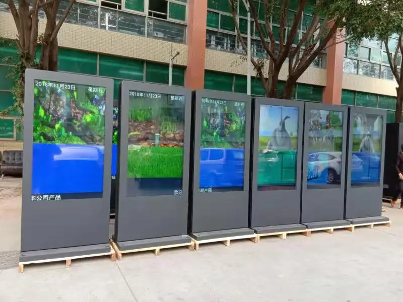 Waterproof tactile exterieur outdoor lcd display advertising screen android digital signage totem kiosk