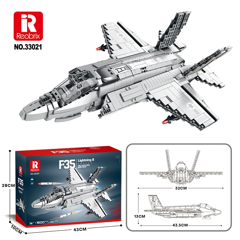 Sky Pilot Helicopter F-35 Fighter Jet Building Kit Military Aircraft Fighter Jet Airforce Plane Model Building Blocks Set