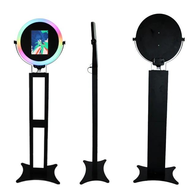 Hot Sale Magic Camera Ipad Photo Booth Shell Stand Table Ipad Tablet Photobooth Kiosk RGB ring light