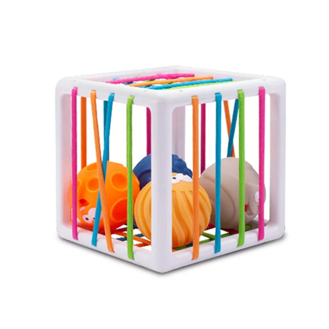 KSF Baby Early Education Color Cognition Hand Sensory Training Cube Toy Rainbow 0-3 Years Old Shape Sorting game