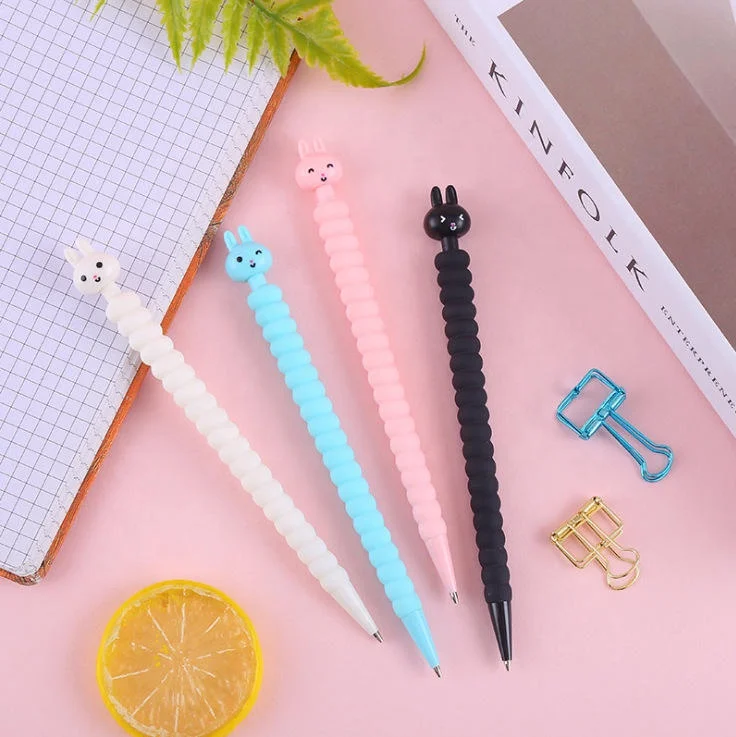 Copllent Automatic Pencil  Students Cartoon Plastic Mechanical Pencil Girl Heart Small White Rabbit Cute Mechanical Pencil