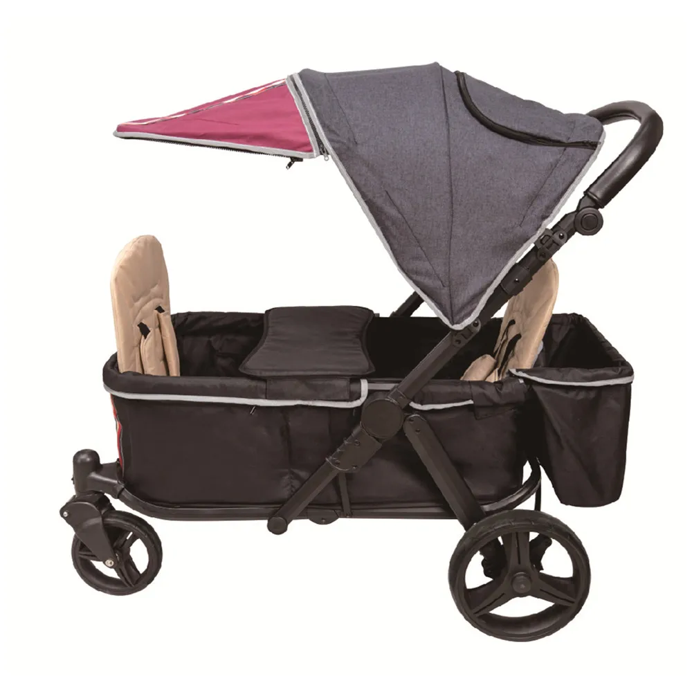 
Chinese new collection baby carrier EN approved baby trailer large capacity foldable baby twin stroller 