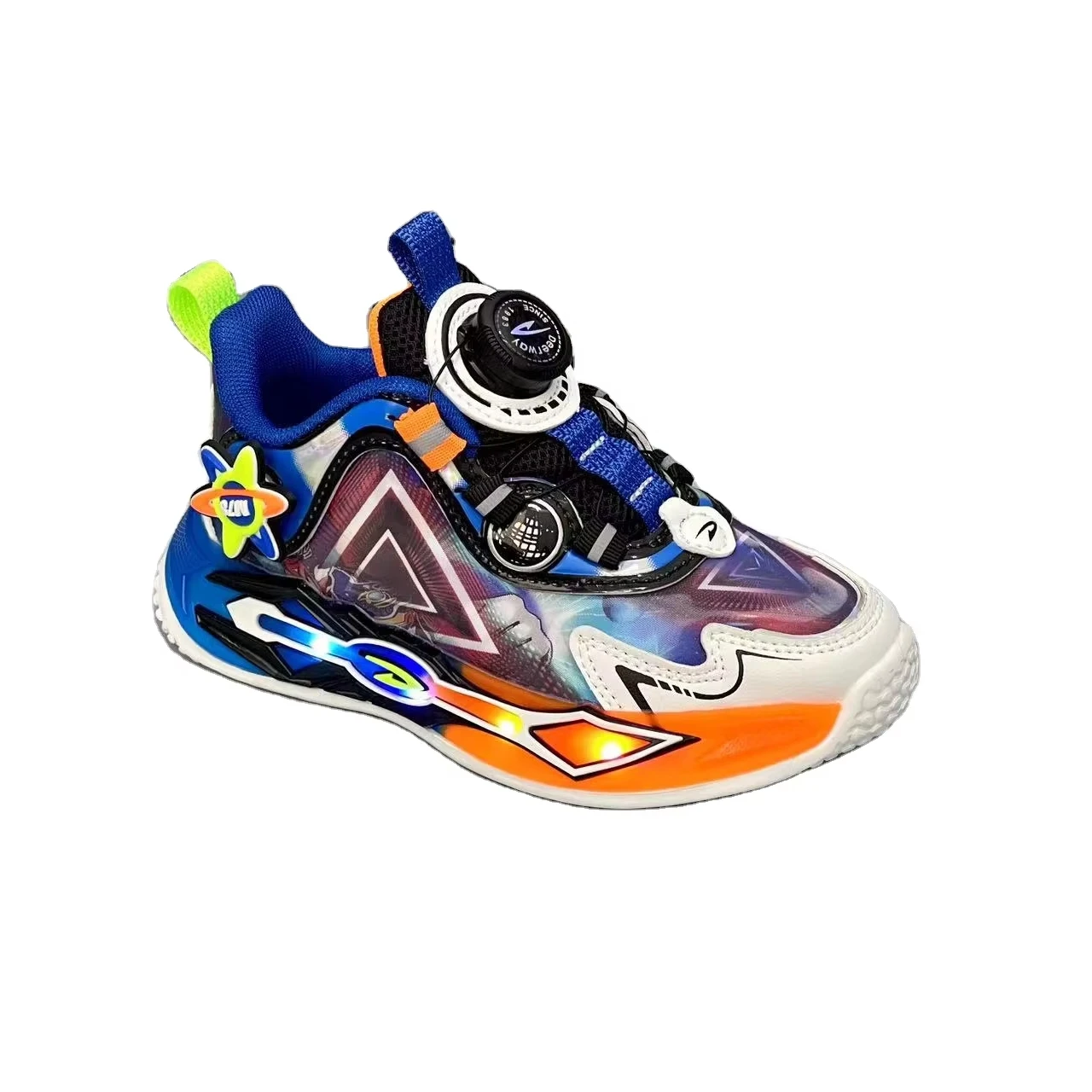 Wholesale Of High-Quality Lightweight Cartoon Walking Shoes With Lights For Boys Children School Shoes