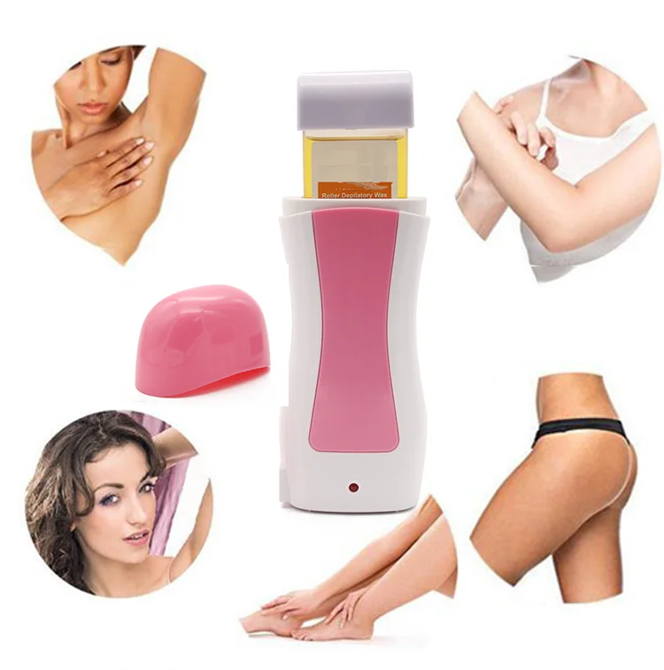 Pink Wax Heater Hair Removal Portable Wax Warmer Machine Kit 10 Minutes Wax Heater Roll On
