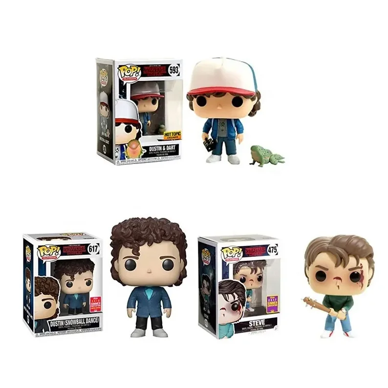 FUNKO POP Television stranger things 674 675 ROBIN STEVE Action Figure Toys Vinyl Figurine Cute Version Model Collection Doll