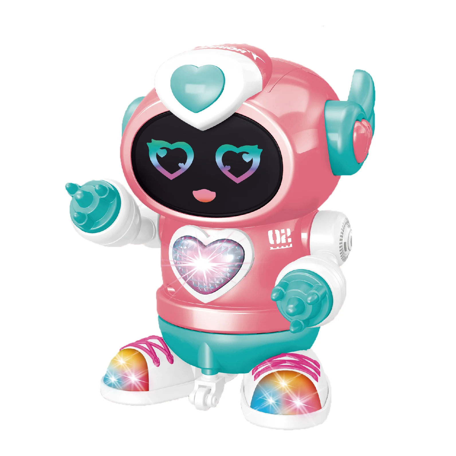 Funny battery operated smart dancing intelligent mini walking robot toy with colorful light sound