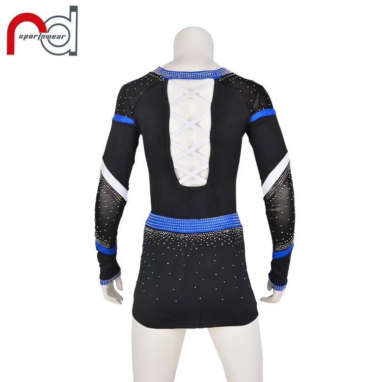 Rhinestones Mystique Cheer Uniforms Allstar Long Sleeve Competition High Quality Cheerleading Uniforms