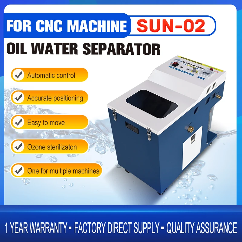 Oil Water Separator  SUN-02 30W Oil Skimmer, 9L Oil Tank for CNC Machine Tool Cutting Fluid Purification