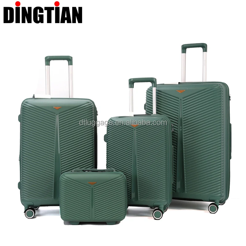 wholesale products Custom Maletas De Viaje Hard Shell PP Travel  Trolley  Luggage Travel Suitcase Sets of 4 make up bag