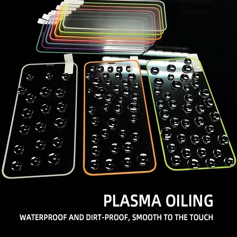 Multi Color Silicone Glow In Dark Fluorescent Color 9h Tempered Glass Luminous Screen Protectors For Iphone 11 12 13 14 Pro Max