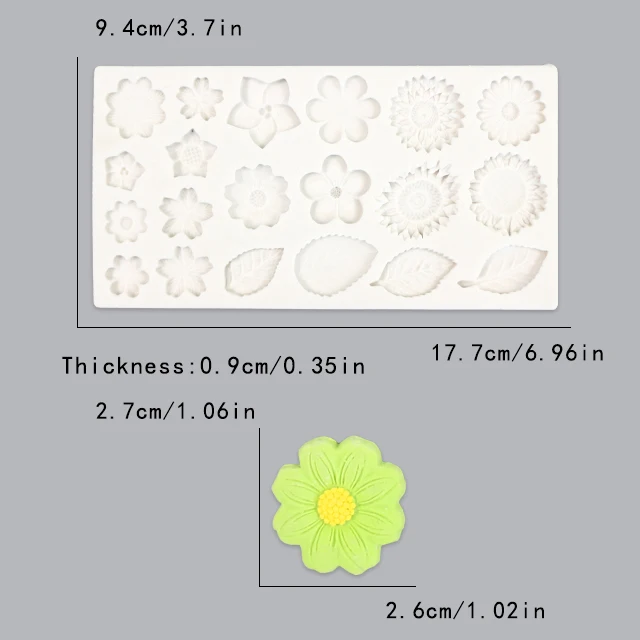 Mini Flower Leaves Violets Pansy Leaves Flower Veiners Silicone Molds Fondant Resin Clay Water Paper Cake