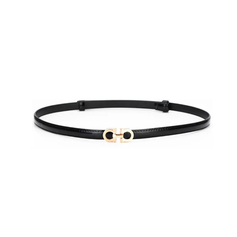 Black thin belt female ornament dress tight waist fashion all-match skirt narrow waist chain small belt