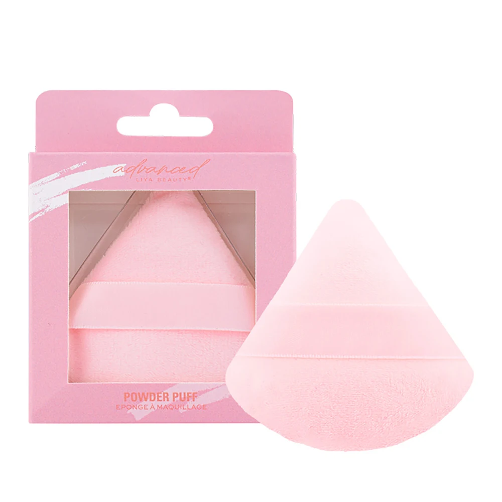 Custom logo private label pink cosmetic cotton puff make up velour loose Makeup  powder puff Wholesale