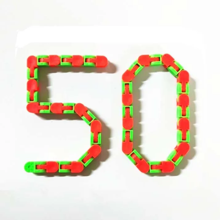 Plastic 24 Chains Wacky Track Snap Fidget Toy For Kids