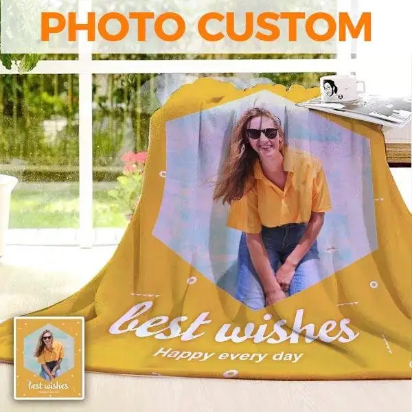 Wholesale High Quality Personalized Super Soft Polyester Blanket 3D Custom Photo Printed White Fleece