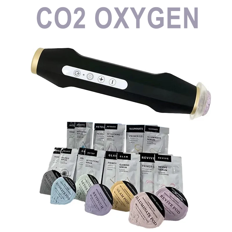 New design portable co2 bubble oxygenation capsules pods rechargeable wireless oxygen skin tightening facial machine