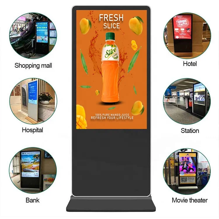 Вертикальный 55 дюймовый комнатный интерактивный Digital Signage Тотем ЖК-телевизор сенсорных экранов киоск рекламы дисплей для