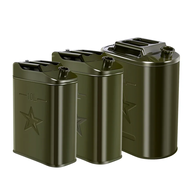 Vertical Galvanized Steel Metal Jerry Can Oil Tin  Container For Motor Oil Engine Fluid Paint With Spout