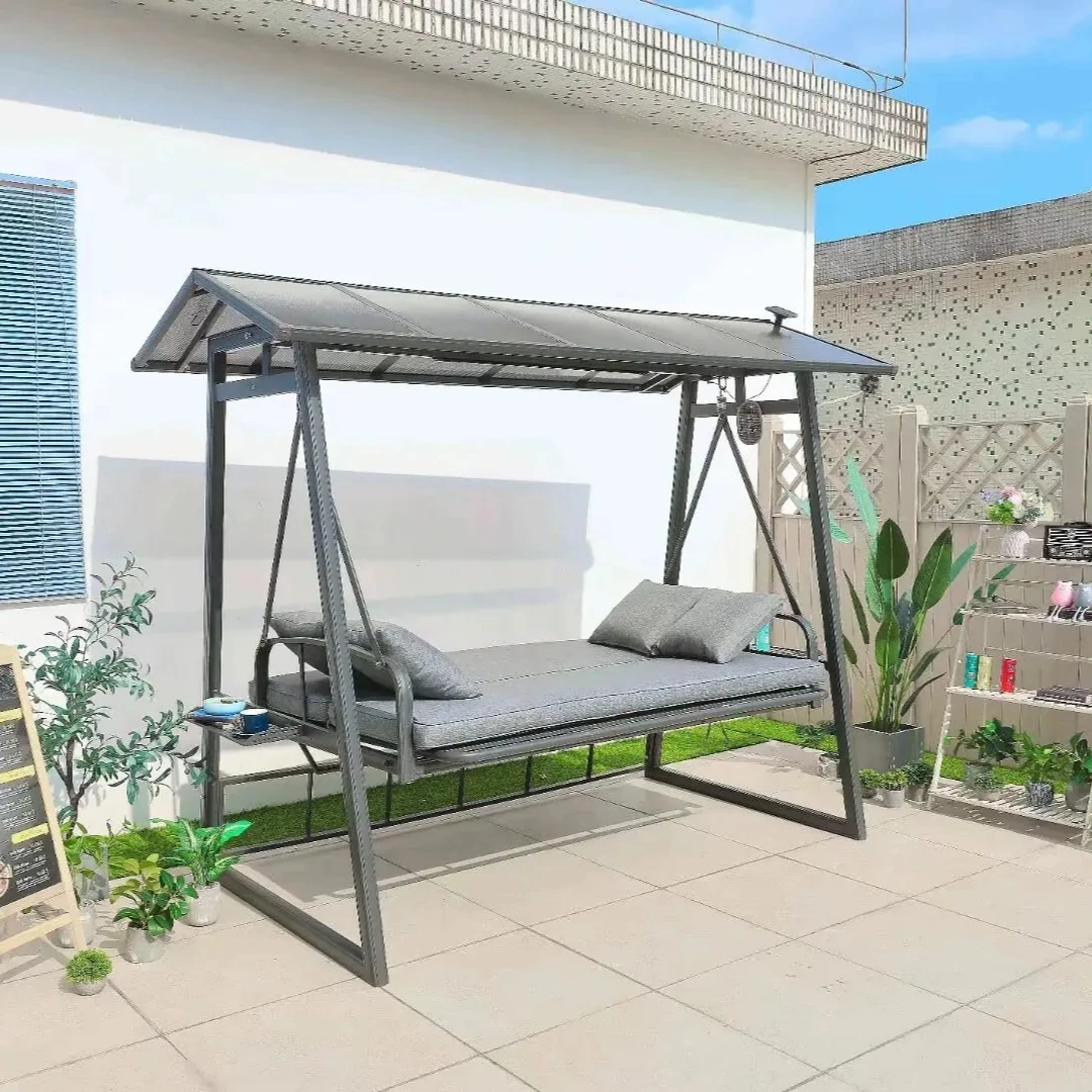 Outdoor Swing Patio Rocking Chair patio waterproof three people can lie in hammocks outdoor furniture