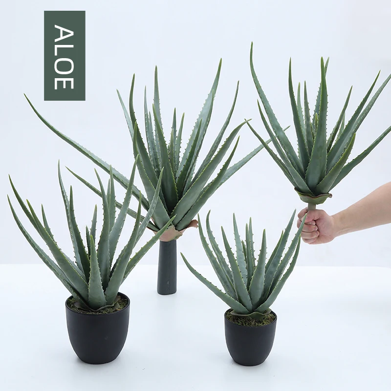 Современный минималистичный стиль, имитация суккулентов, алоэ, искусственные растения без горшков