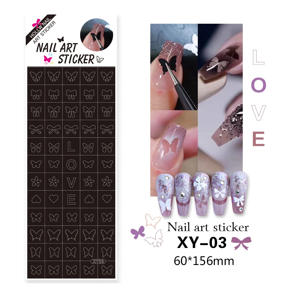 2D Plastic Hollow Manicure Nail Art Decals & Accents Decorative Manicure Sticker