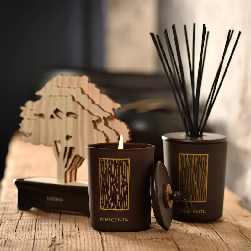 Mescente wholesale luxury custom private label aroma scented candle and reed diffuser gift set