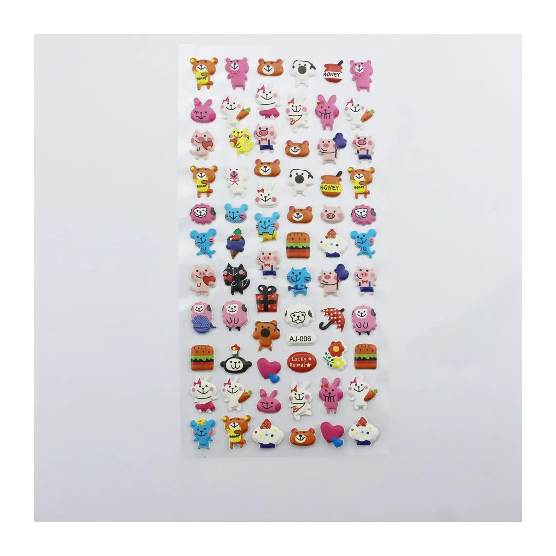 cute puffy sticker sheet custom Eco-friendly 3d sticker for kids eva foam sticker
