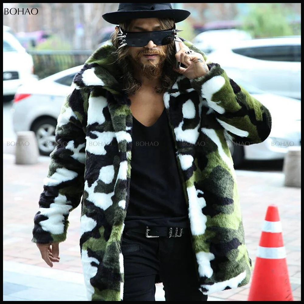 
Hot New Design Camouflage Modern Knitted Men Mink Fur Short Hair Coat 