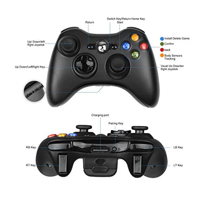 
Drop Ship Wireless Controller For XBOX 360 Console For XBOX360 Gaming Gamepad Fit For PC Computer Controle 