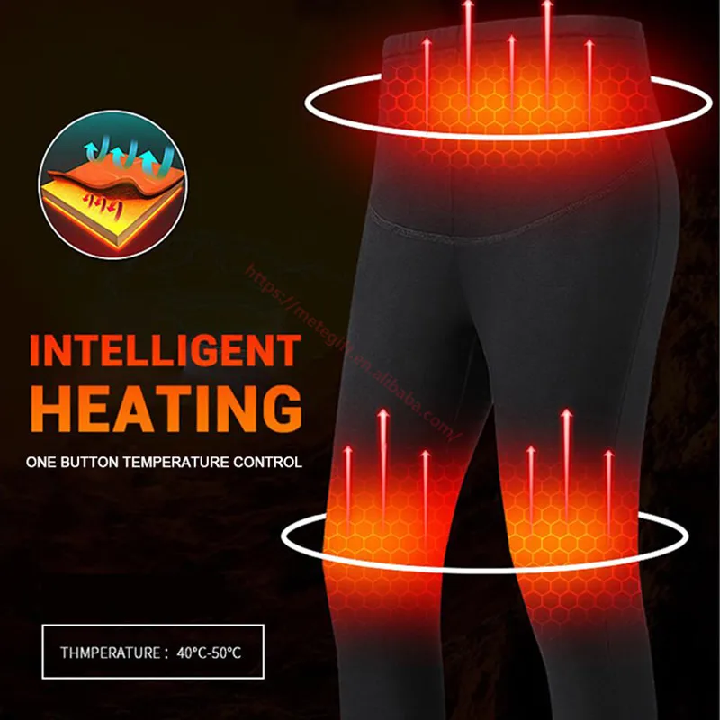 Men Women Premium Winter Long Warm Electric Tops Pants Suit Set Clothing Heating Fleece Heated Thermal