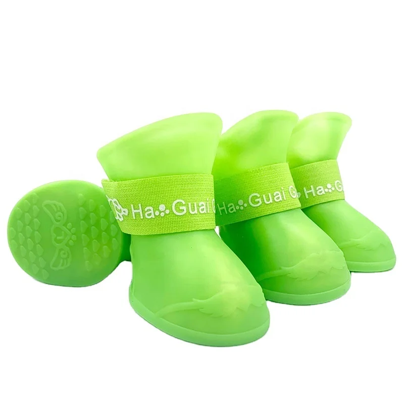 High quality 4 pcs price pet silicone rain boots for dog pet Silicone Waterproof Shoes Pet Accessories