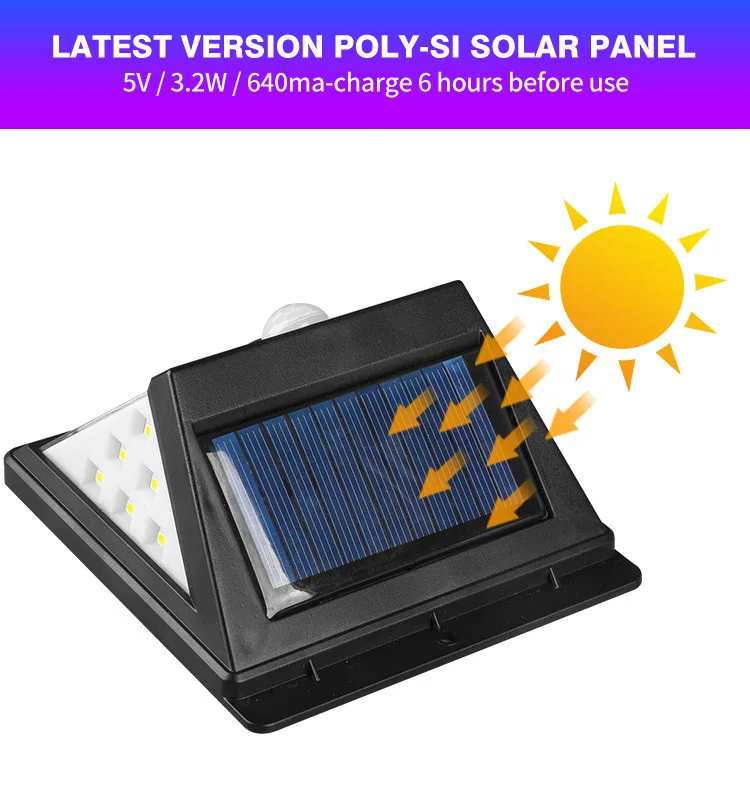 2020 New Waterproof Pathway PIR 40 led Wall Solar Motion Sensor Light Outdoor Emergency Security for Home Garden