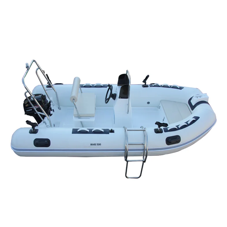 Small dinghy 360cm fiberglass hull inflatable fishing boat with ladder