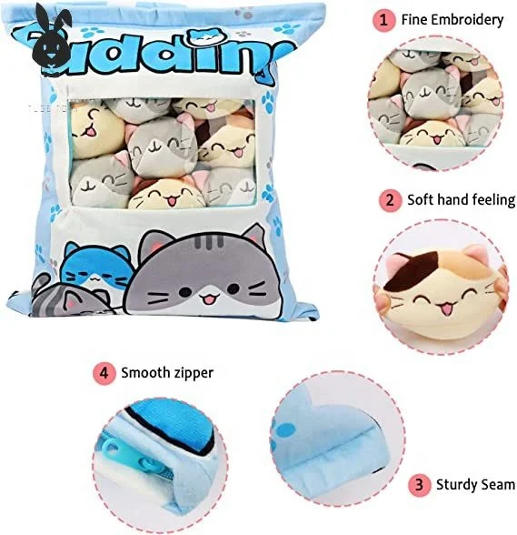 TUGE  Stuffed Pudding Dog Removable Fluffy Animal Dolls Cute Stuffed Kids Plush Pillow Dog Toys Unisex PP Cotton 100 Pcs