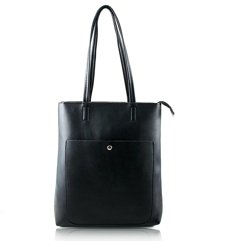 Custom Simple Style PU  Women Shoulder Handbag Bags Casual Large Tote Bag Leather