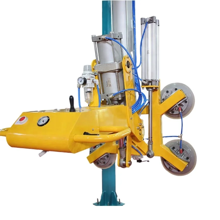 4 or 6 Cups Pneumatic Glass Lifter Sucker with Tilt and Rotate Function, for Big Glass Lifting and Processing